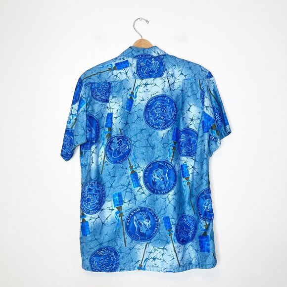 Vintage M Medium Go Barefoot in Paradise Hawaiian Shirt King Of Hawaii Kalakaua - Picture 4 of 16